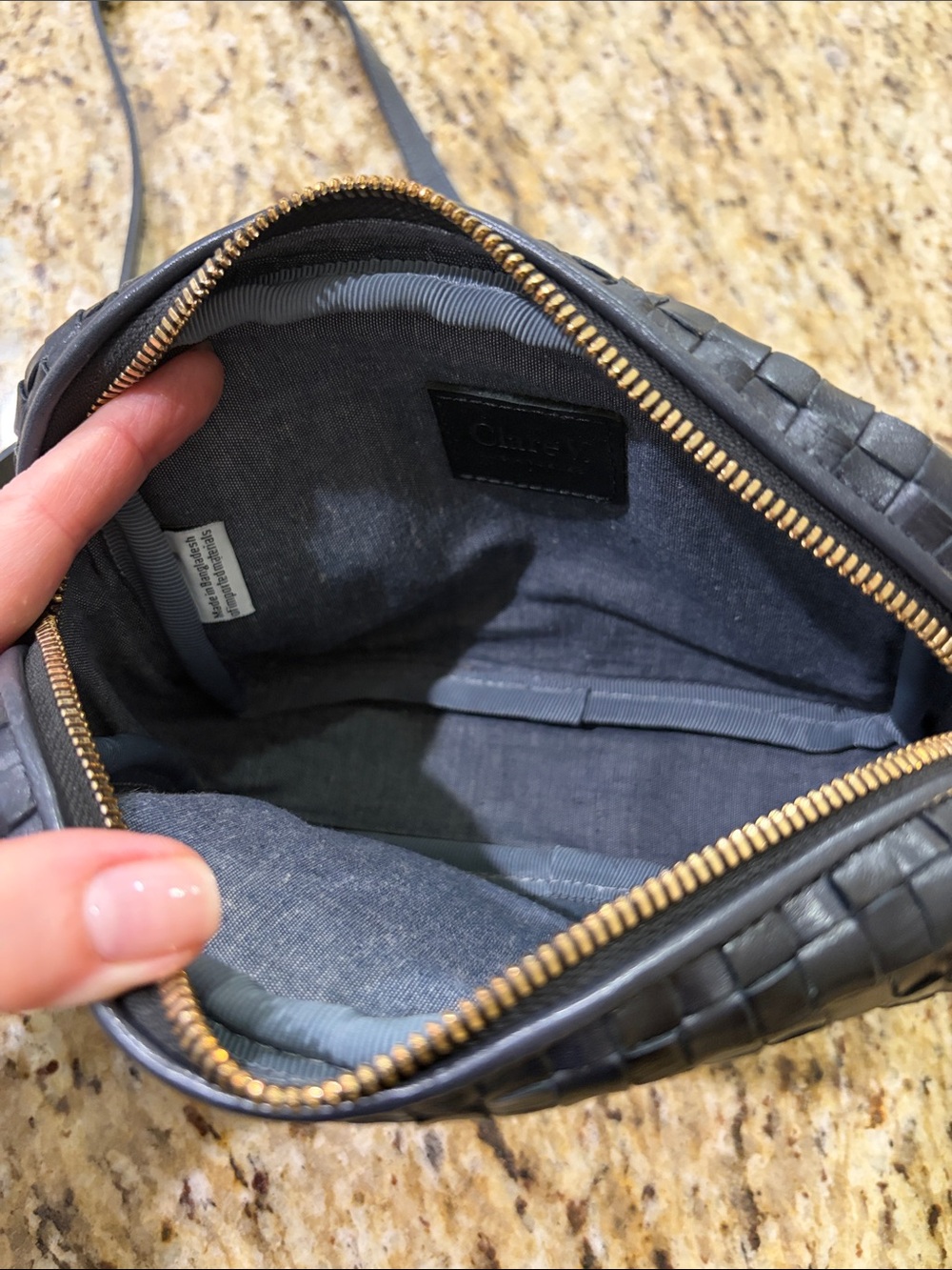 Clare V. Deep Navy Woven Leather Crossbody Bag – Worn Once - Picture 6 of 11